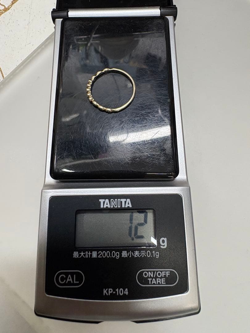 アガット・k10ダイヤリング・13号・1.2g・中古品