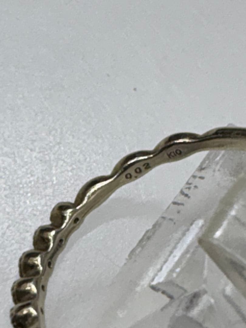 アガット・k10ダイヤリング・13号・1.2g・中古品