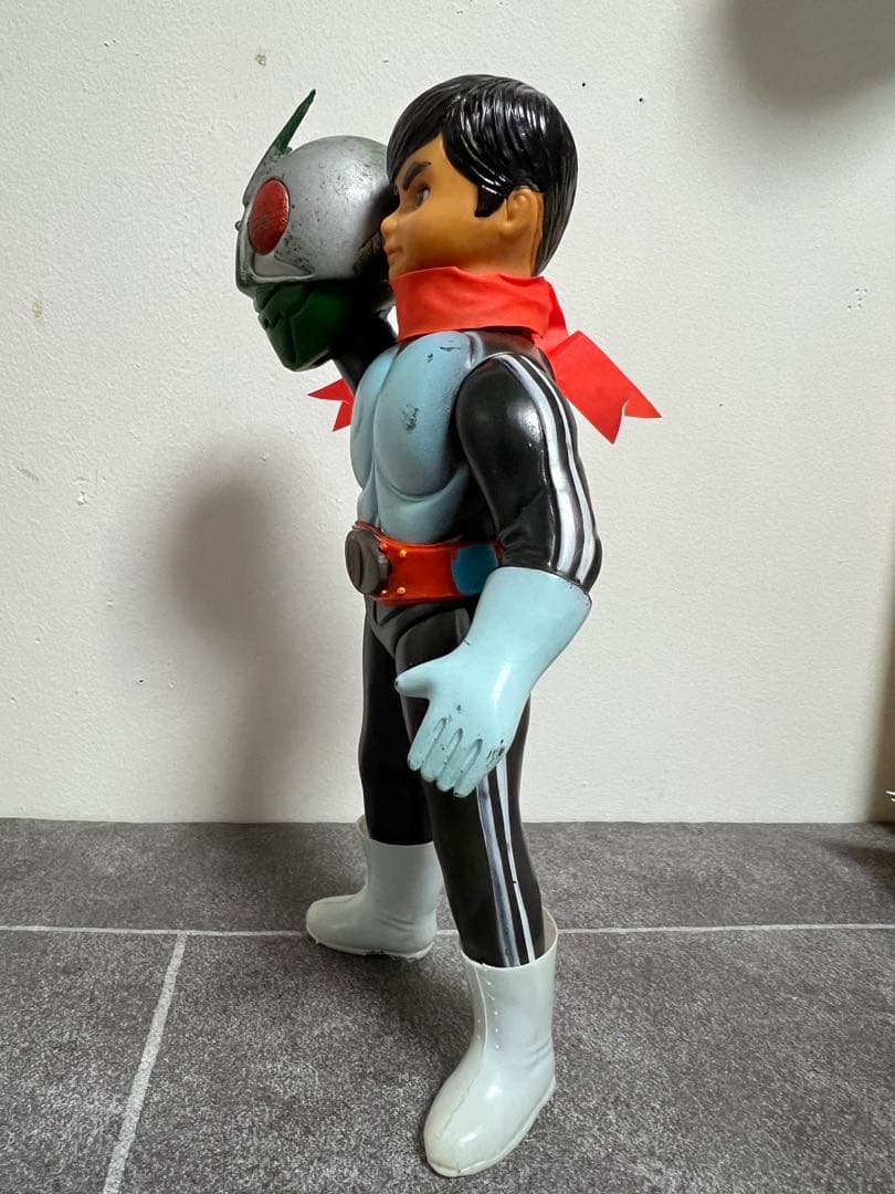 ポピー 仮面ライダー新1号 ソフビ ブリキベルト 2本線 当時物 - メルカリ