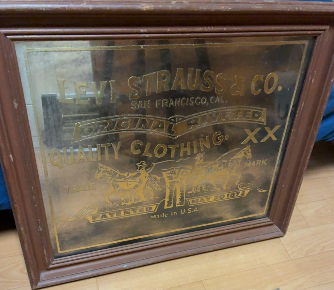 LEVI'S リーバイス 1973年 パブミラー 大型 ビンテージ 看板 店舗鏡 LEVI'S リーバイス 1973年 パブミラー 大型 ビンテージ 看板 店舗