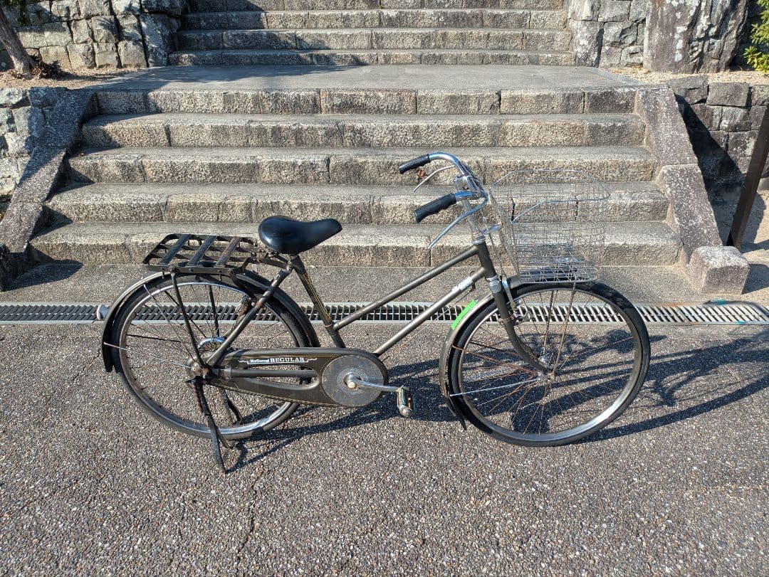 ナショナル 実用車 昭和 レトロ 自転車 ロッドブレーキ ビンテージ