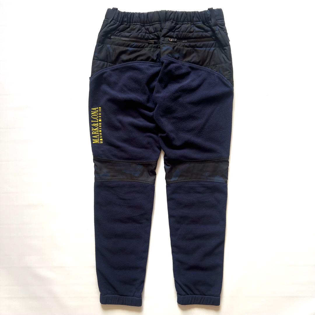 MARK&LONA マークアンドロナ 異素材 中綿 ダウン フリース パンツ Lの