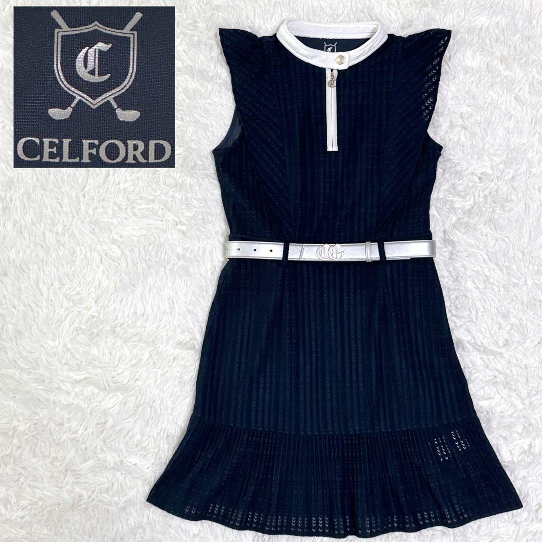 【極美品】完売品 CELFORD GOLF フリルワンピース ベルト 3点セット 大きいサイズ レディース｜大人のガーリーフリルカラーベルト