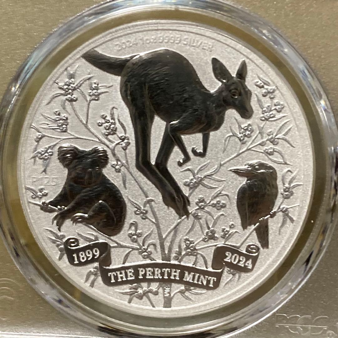 オーストラリア)パース造幣局の125周年記念 1オンス銀貨 PCGS MS70