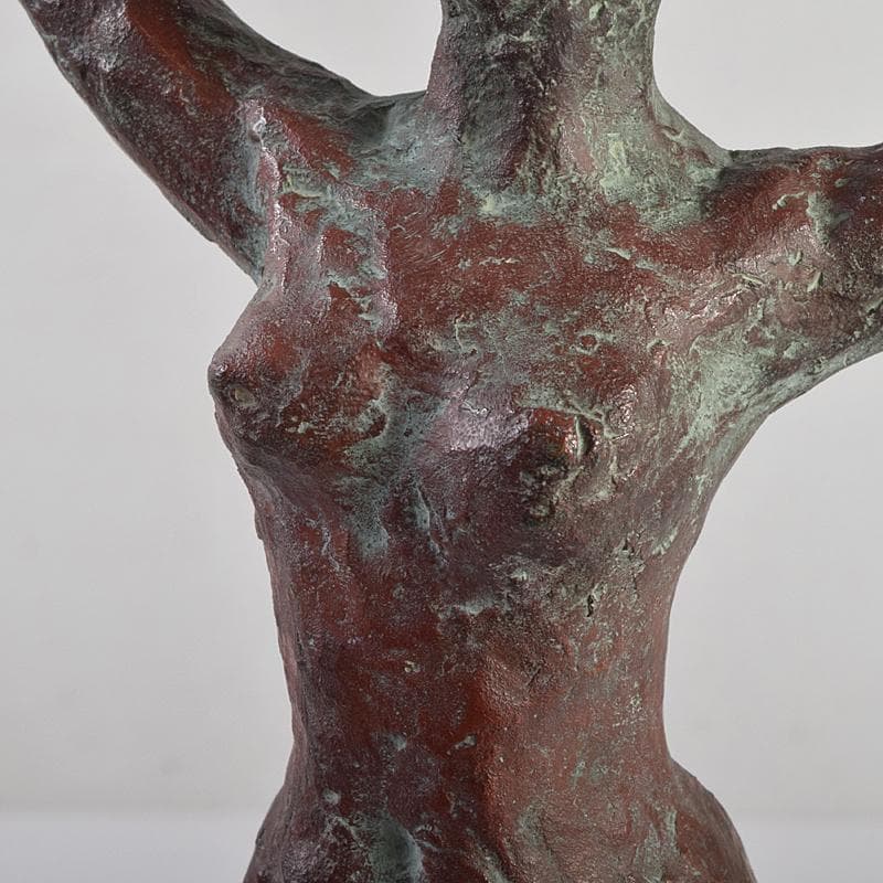 ブロンズ　山脇正邦作　「創造」　裸婦像　高さ約31㎝　共箱　D　R9123B