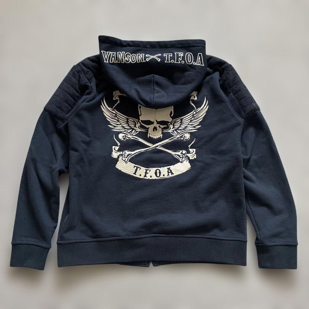 VANSON T.F.O.A スカル刺繍　スウェットパーカー XL VANSON（バンソン） クローズワーストコラボ クロスボーンスカル刺繍