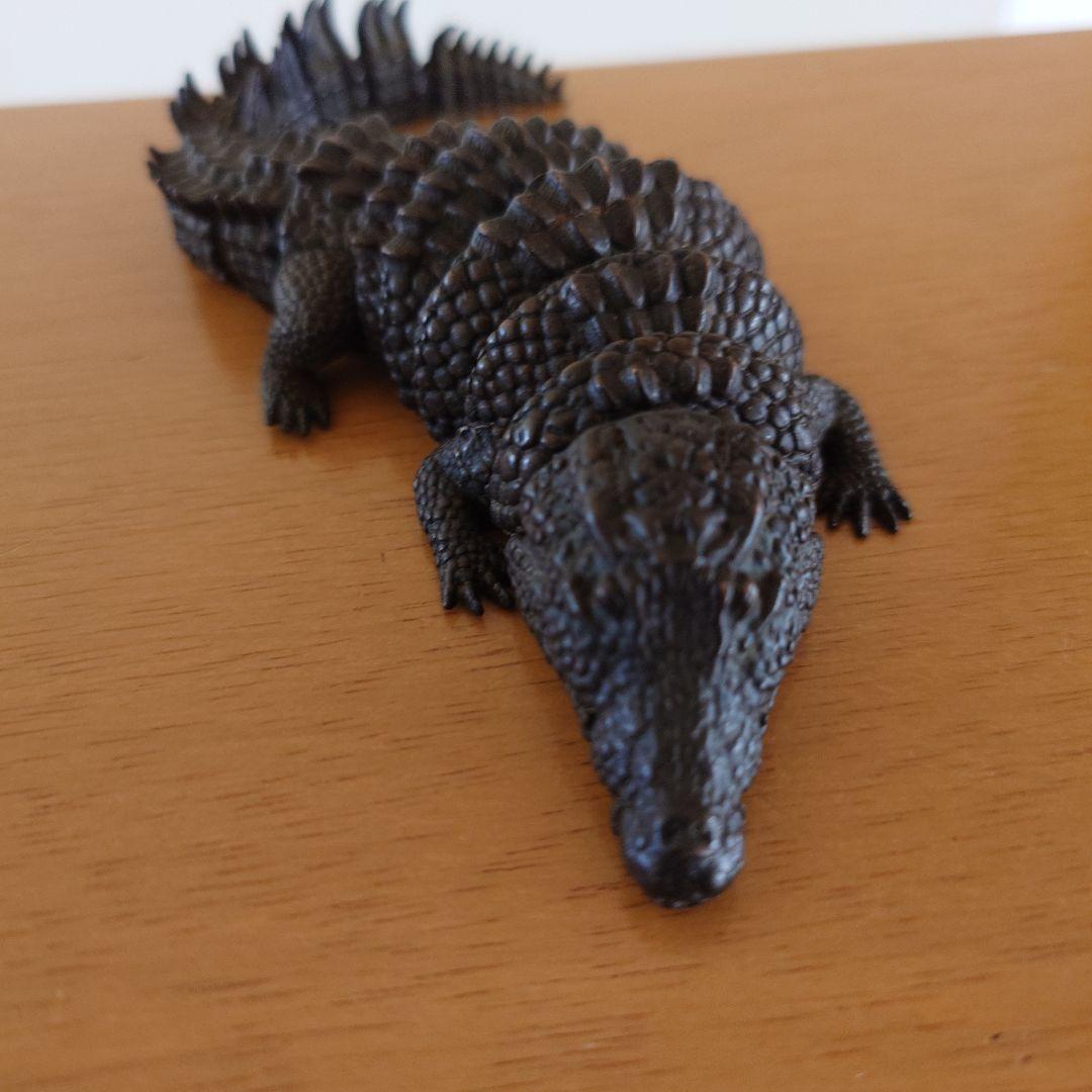 銅製 鰐 自在 在銘 置物