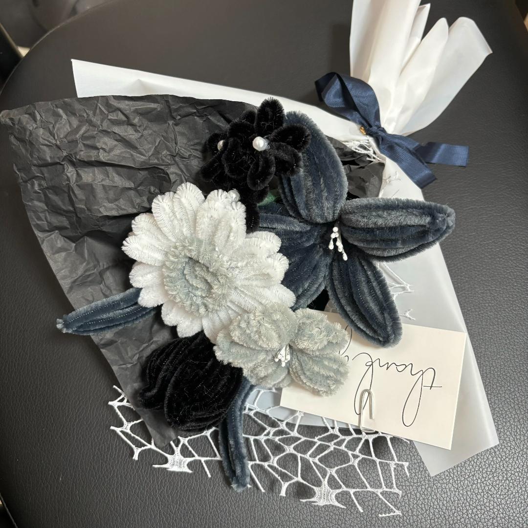 モールフラワー チャイラテ shop 枯れないお花 ブラックグレー 韓国