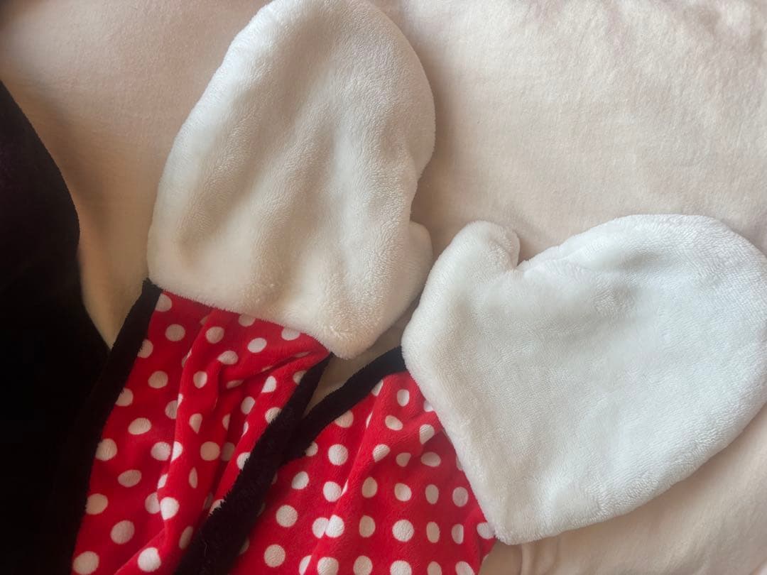 ミニーマウス 耳付き帽子 手袋付き