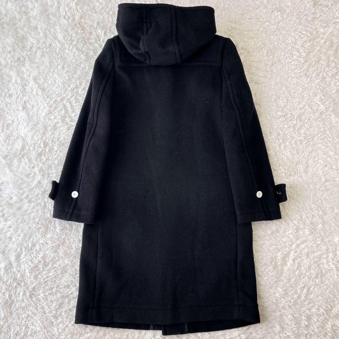 極美品 ハイク ダッフルコート ロング ヘリンボーン メルトン 白トグル