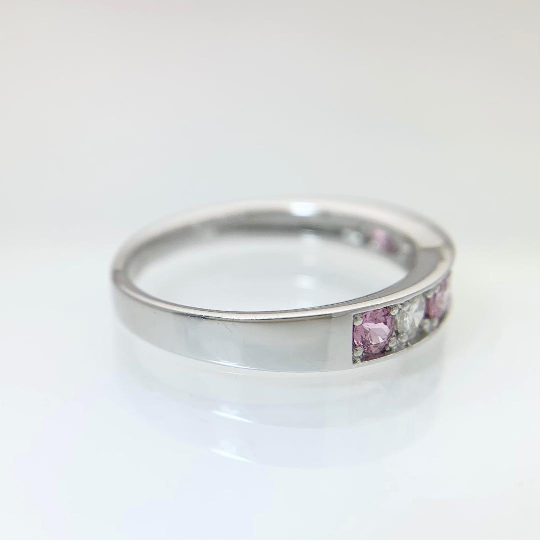 新品 パパラチアサファイア ダイヤモンド リング 0.35ct