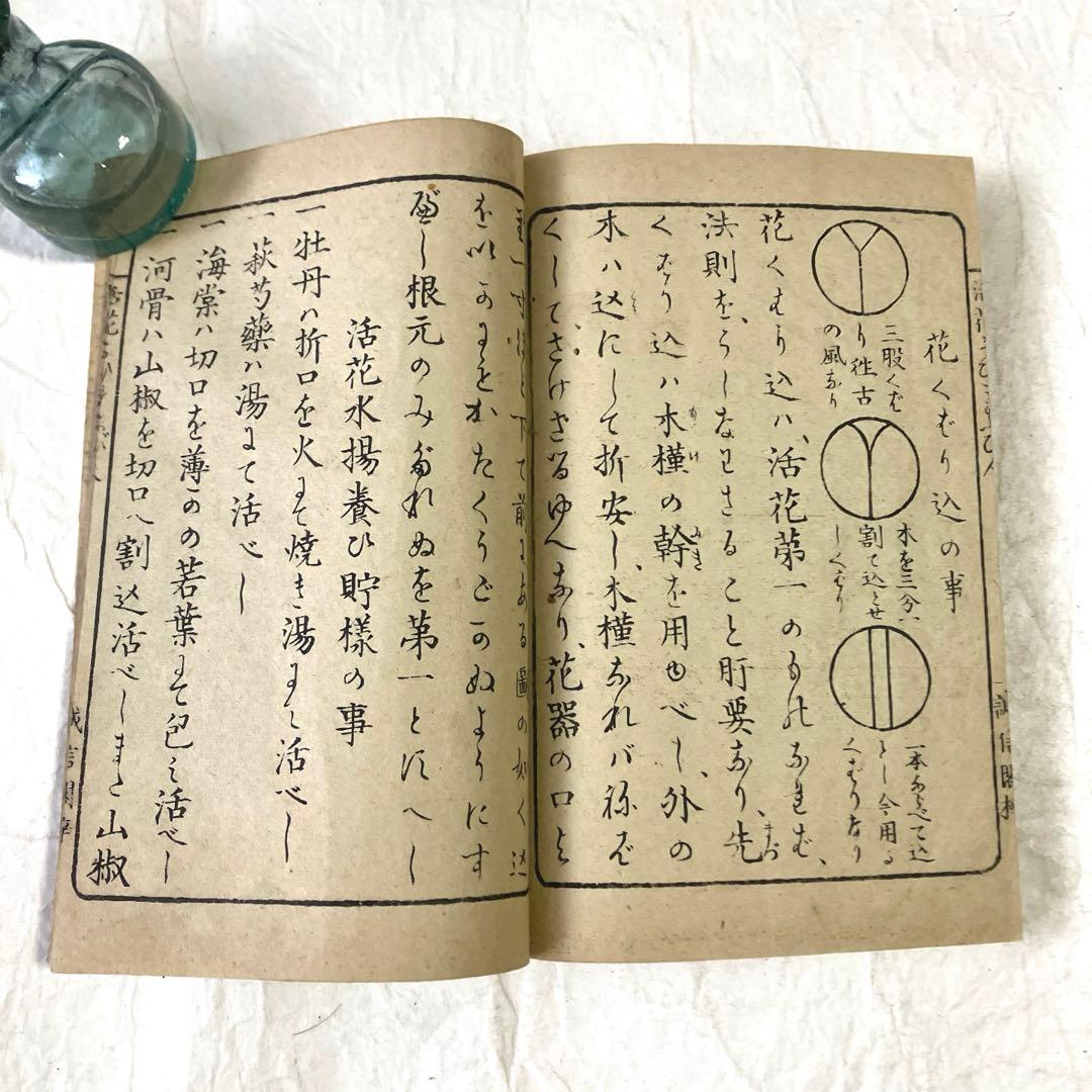 活花うひまなび 人 明治19年 華道遠州流 戦前 古書 和本 和綴じ本 古