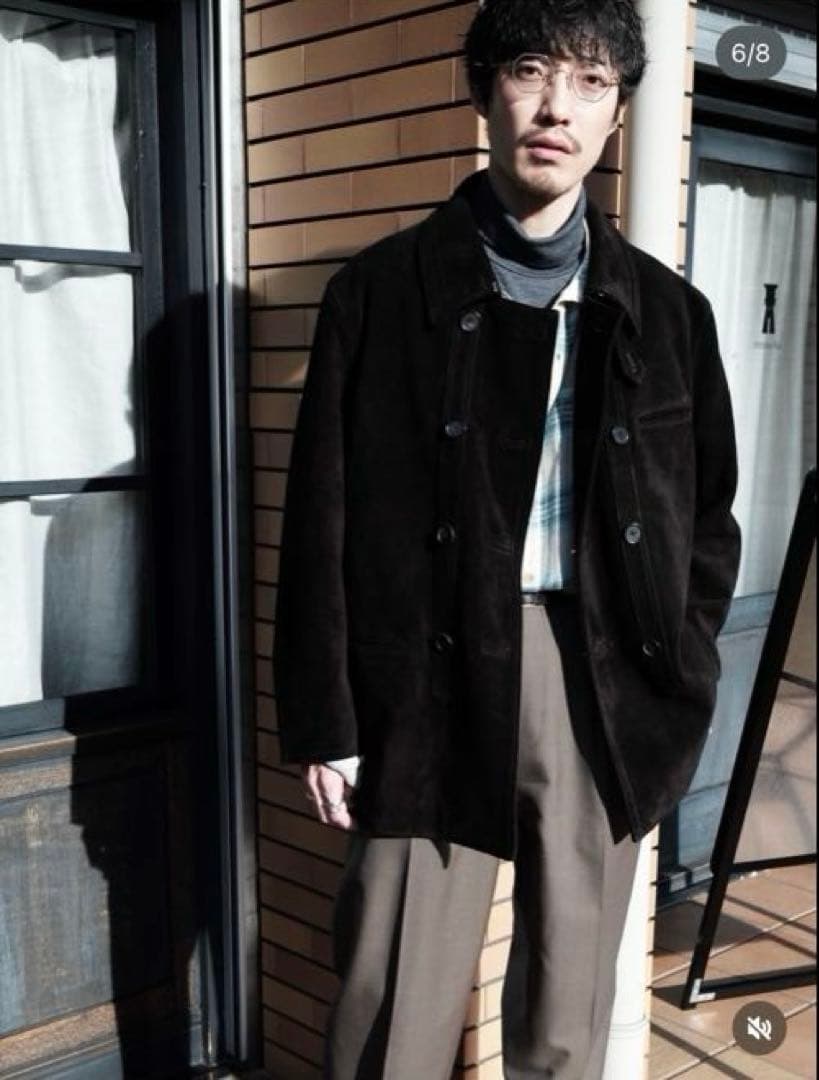 ナカミズ着 コルビジェ double breasted suede jacket - メルカリ