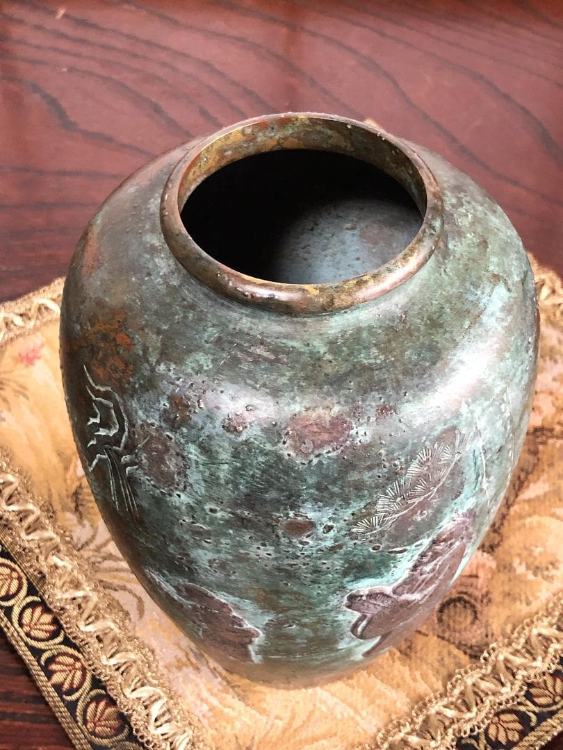 高肉象嵌銅壺 】 高士唐子図 中華古玩 - メルカリ