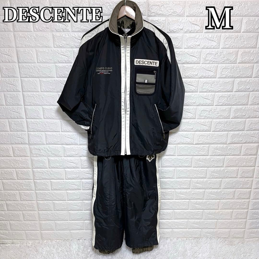 DESCENTE スノーウェア上下M ブラック スキースノボ シンプル 男女兼用 DESCENTE（デサント） ウェア上下セット ユニセックスMサイズ スキー