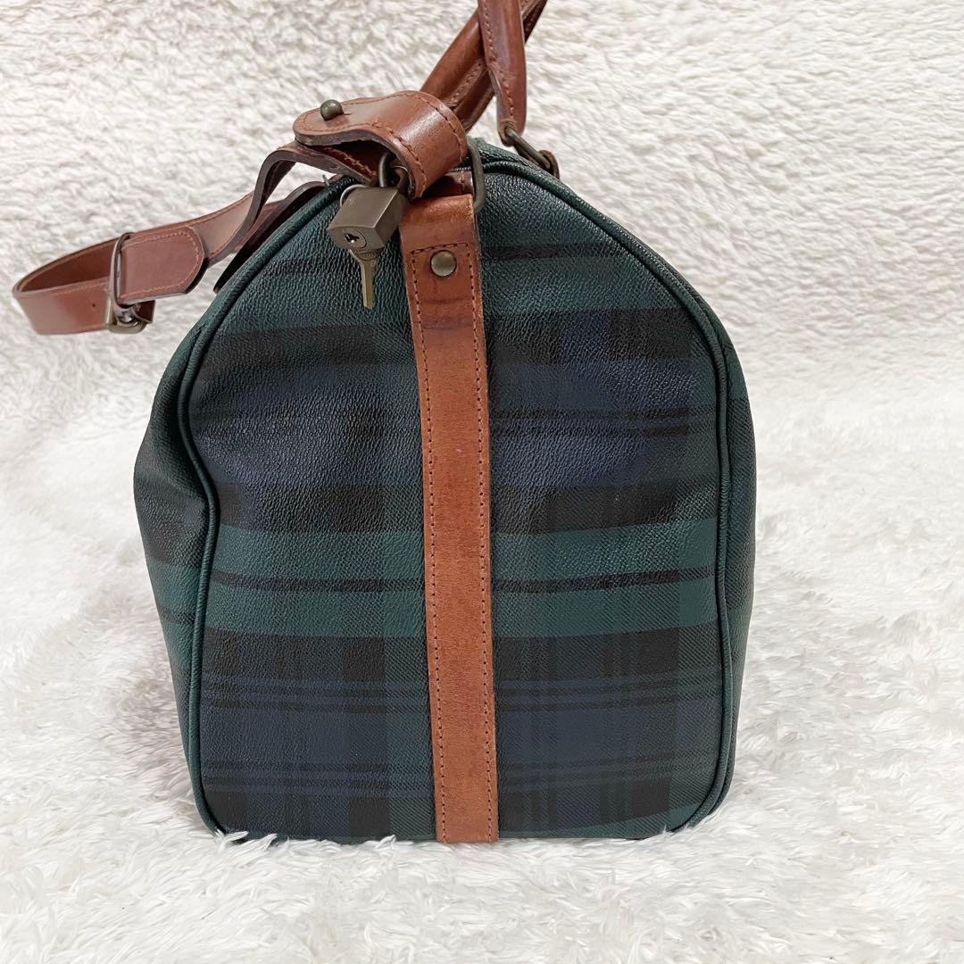 ポロラルフローレン☆2wayボストンバッグ グリーンチェック 大容量