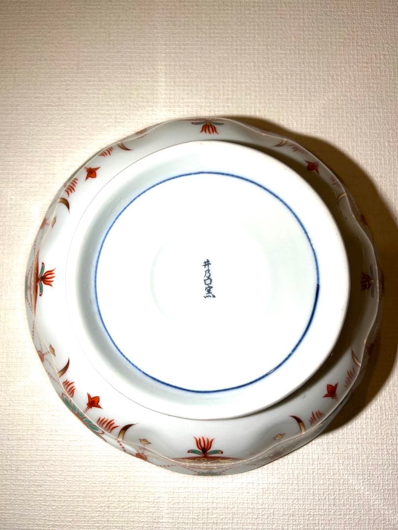 【未使用】和室の飾りに！井ノ口釜　重厚感ある大皿　直径24×8㎝　1.2kg