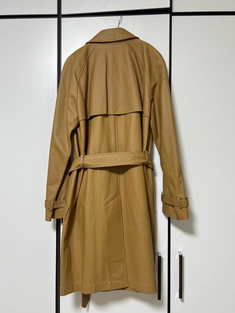 COACH コーチ ベージュ レザー トレンチコート - メルカリ