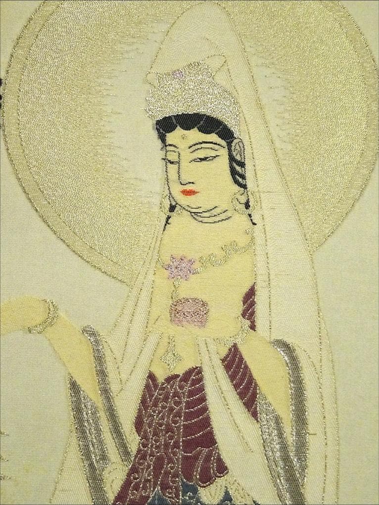 掛軸『西国三十三ヶ所御朱印』仏画 絹本 無地箱 二重箱付 掛け軸 p090512