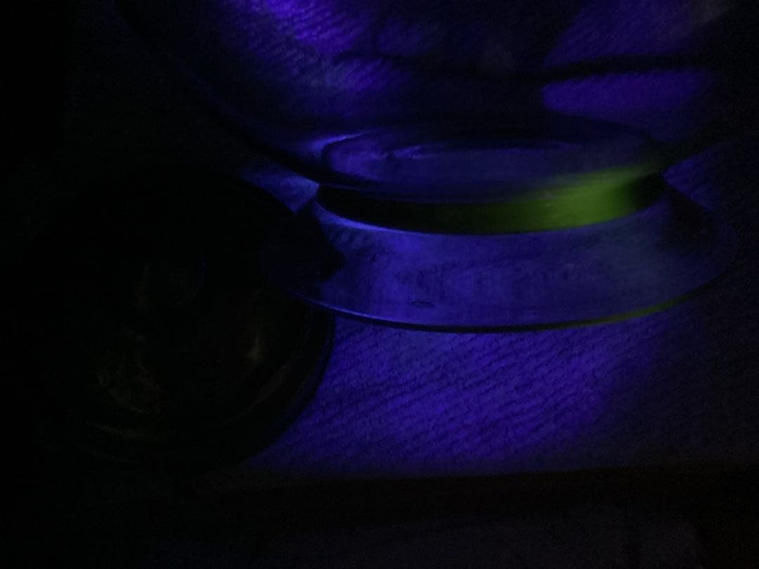 ぼってり美しい 薄紫の地球瓶 菓子瓶 菓子びん ガラス 昭和レトロ