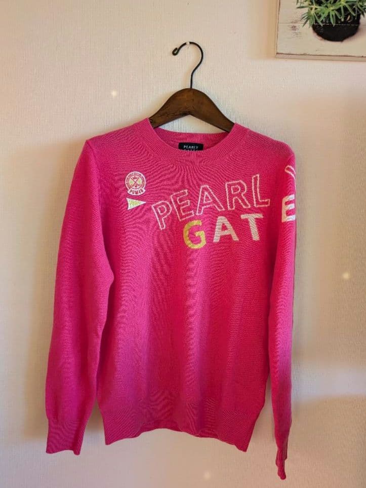 PEARLY GATES ピンク カシミヤニットセーターsizeМ レディース PEARLY GATES(パーリーゲイツ) ニット｜中古ゴルフウェア
