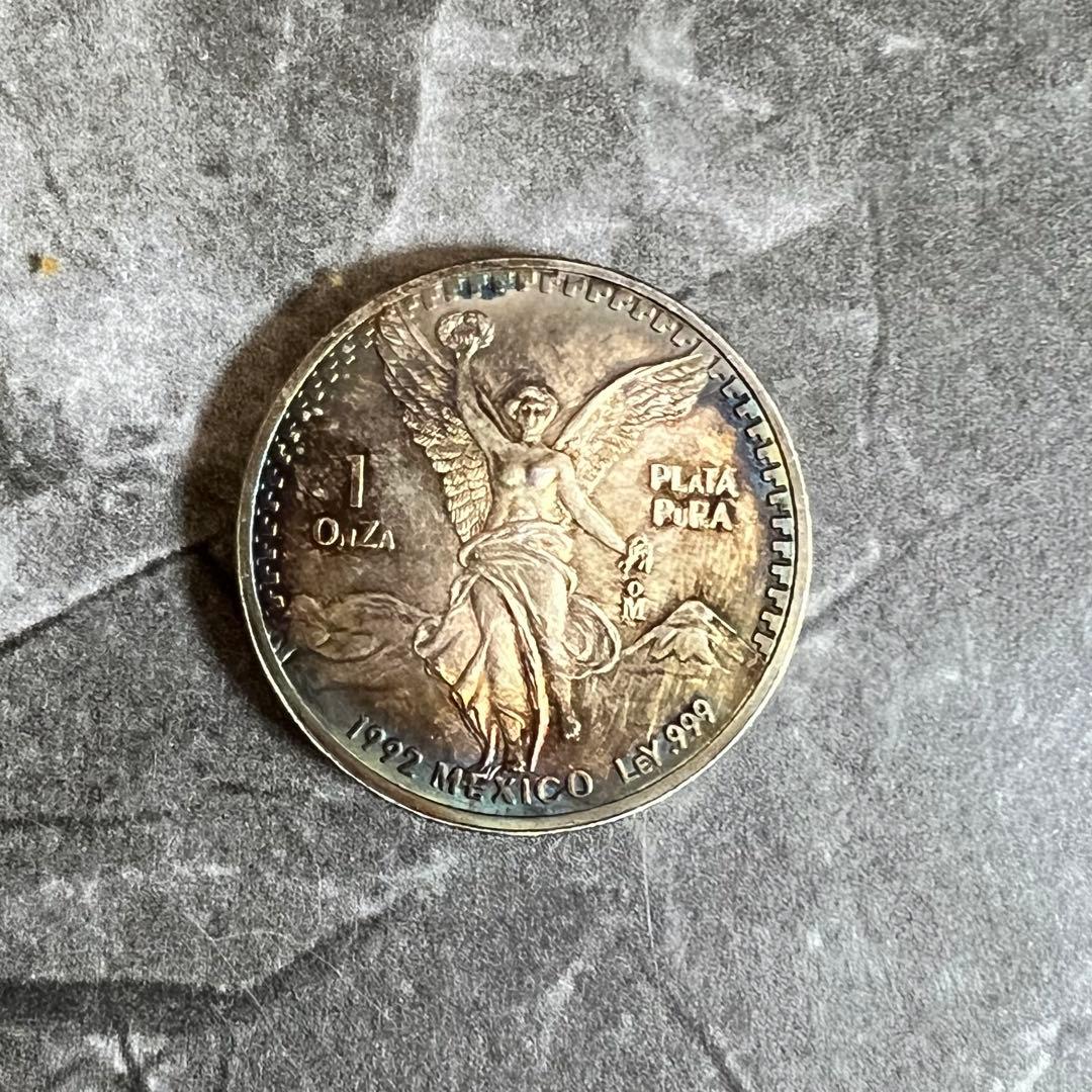 1992年　メキシコ　リベルタード硬貨 メキシコ リベルタード銀貨 1オンス 1992年製 - メルカリ