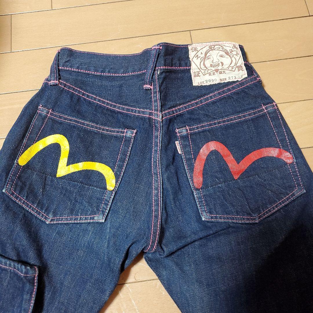 evisu ジーンズ2000レディース デニム ピンクステッチ 27×35 - メルカリ