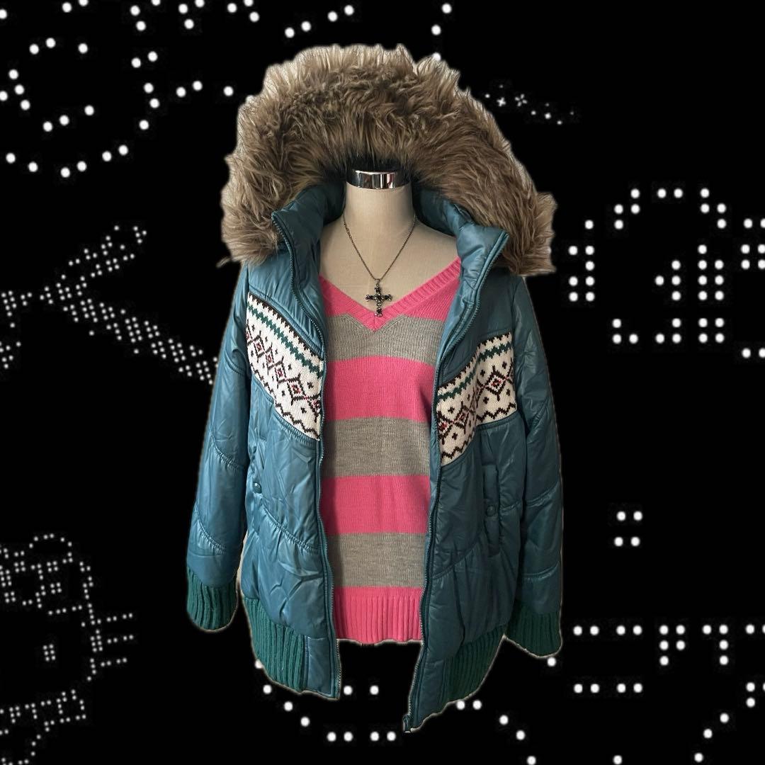 ファーダウン 平成 ギャル archive 00s y2k グランジ 青 - メルカリ