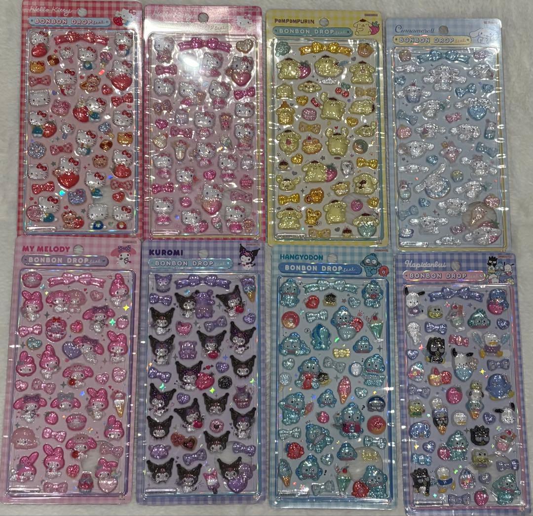 「正規品」サンリオ第二弾ボンボンドロップシール8枚セット　　おまけ付き⭐︎ 残りわずか】おまけあり 第二弾 ボンボンドロップシール サンリオ 8種