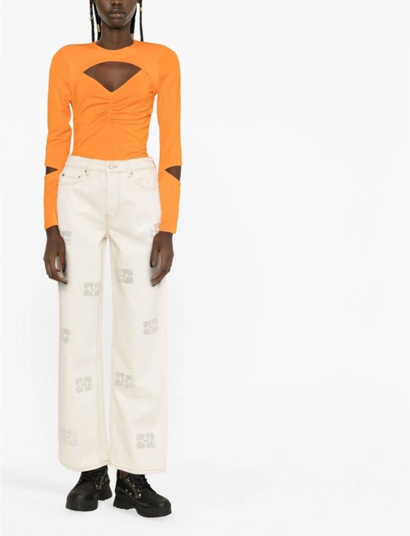 GANNI sparkle lzey ストレートジーンズ 25 lzey sparkle GANNI