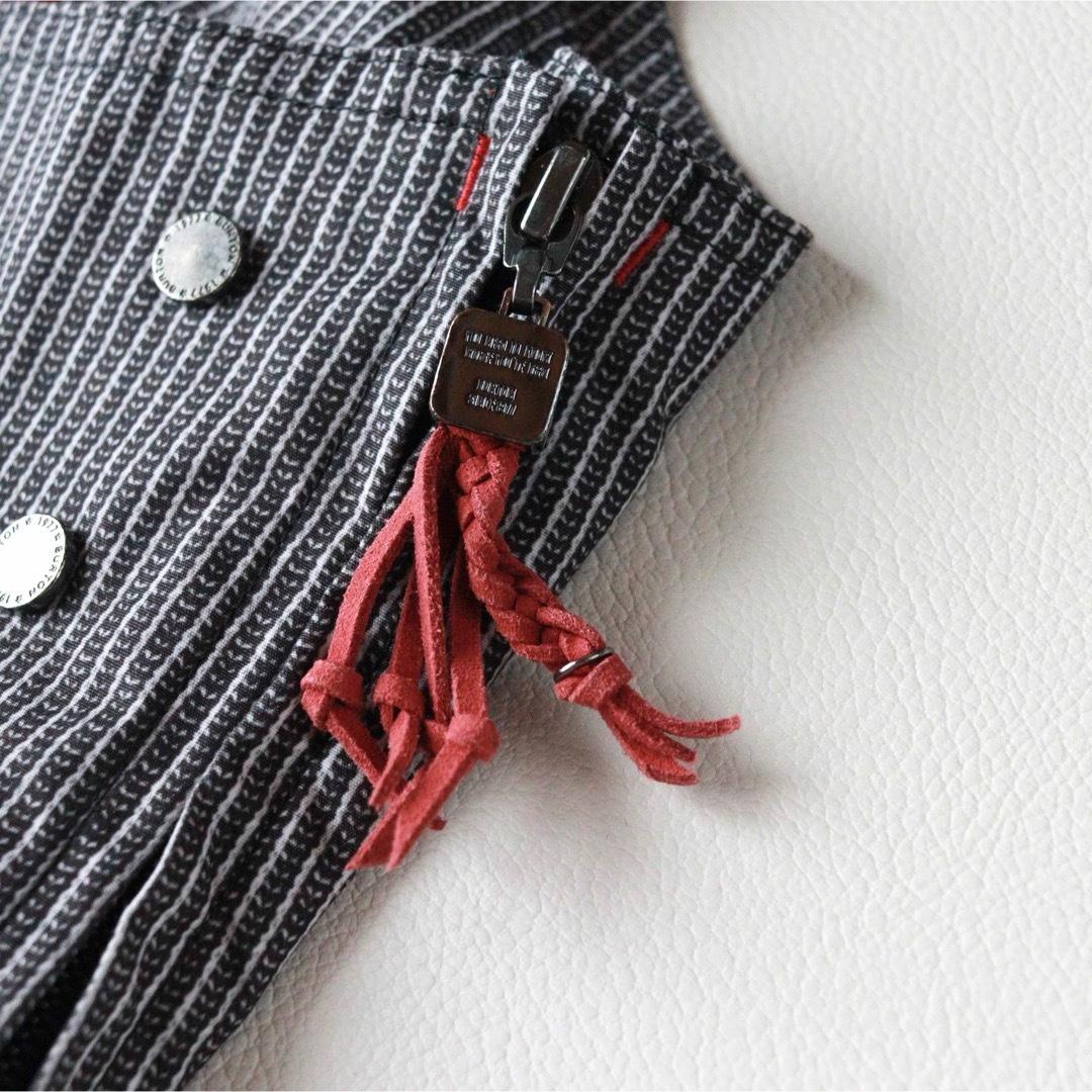 5463【美品】バートン ビブパンツ ストライプ ヒッコリー ポーチ付き