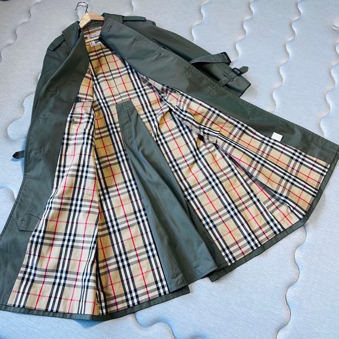 バーバリー トレンチコート ノバチェック 玉虫色 ベルト付き 白タグ