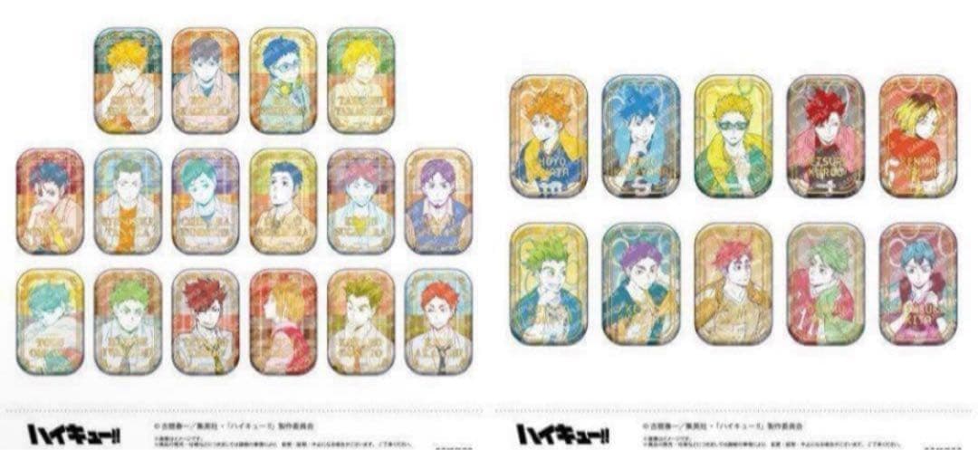 ハイキュー!! スクエア缶バッジ オフショット×カラー 第一弾 第二弾セット