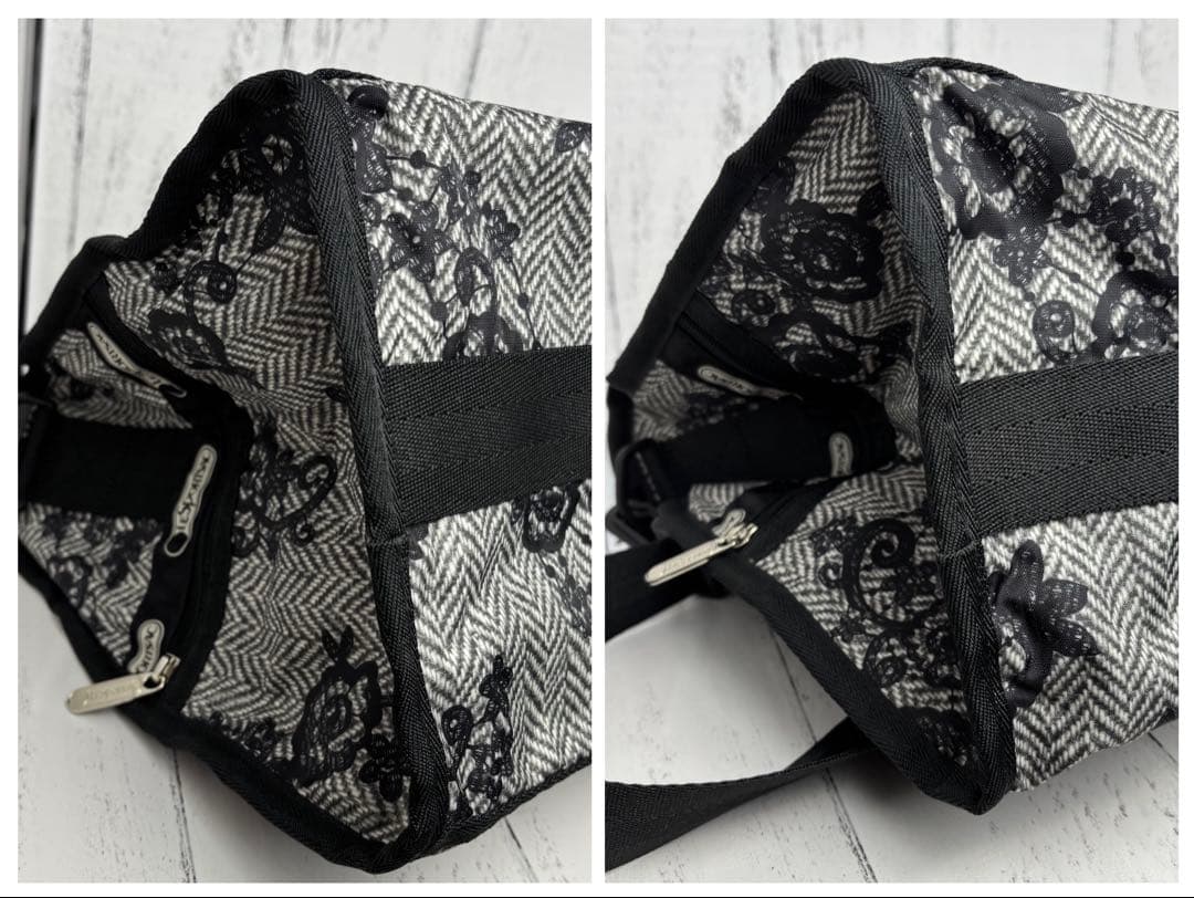 未使用級美品◇レスポートサック ヘリンボーン レース調花柄 ボストン