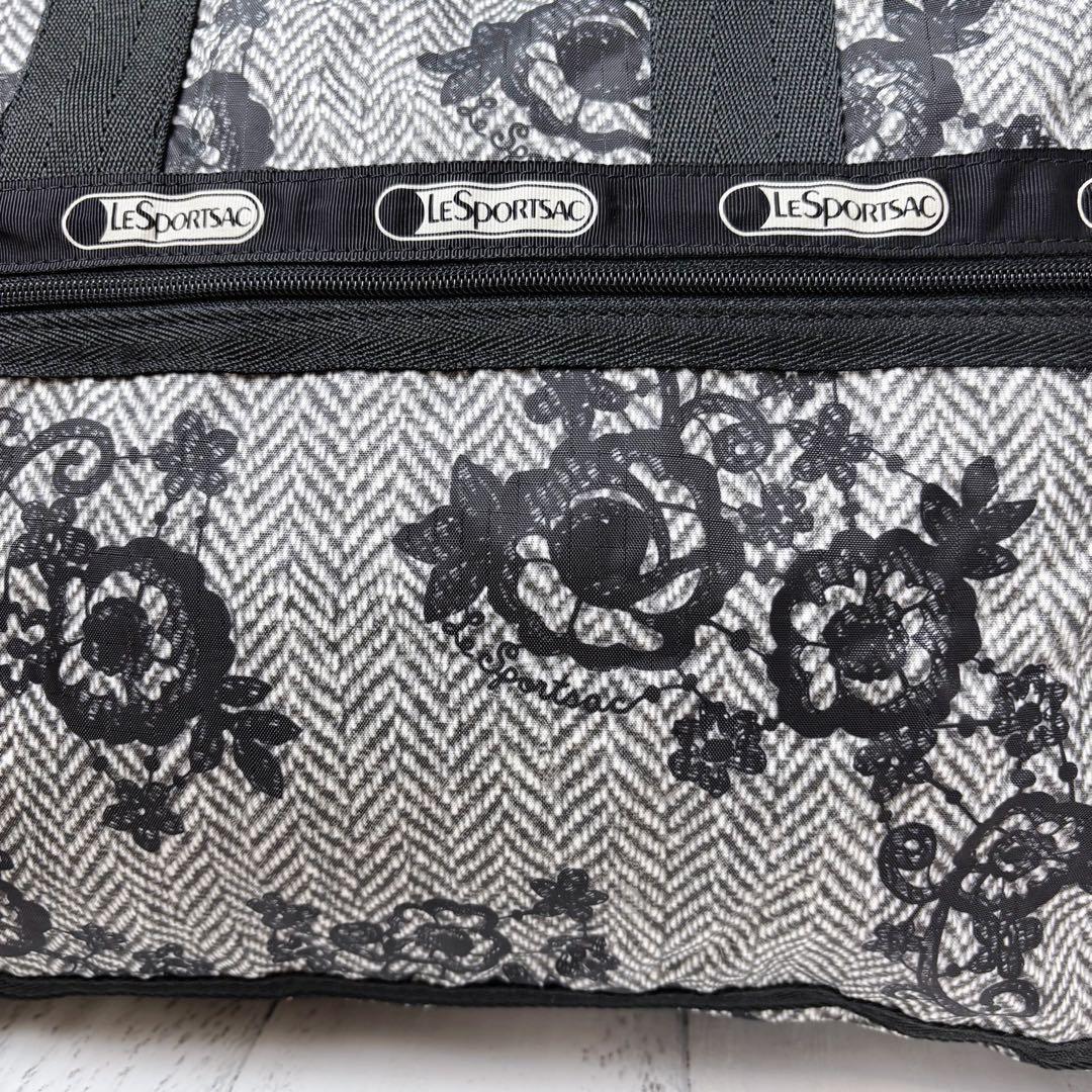 未使用級美品◇レスポートサック ヘリンボーン レース調花柄 ボストン