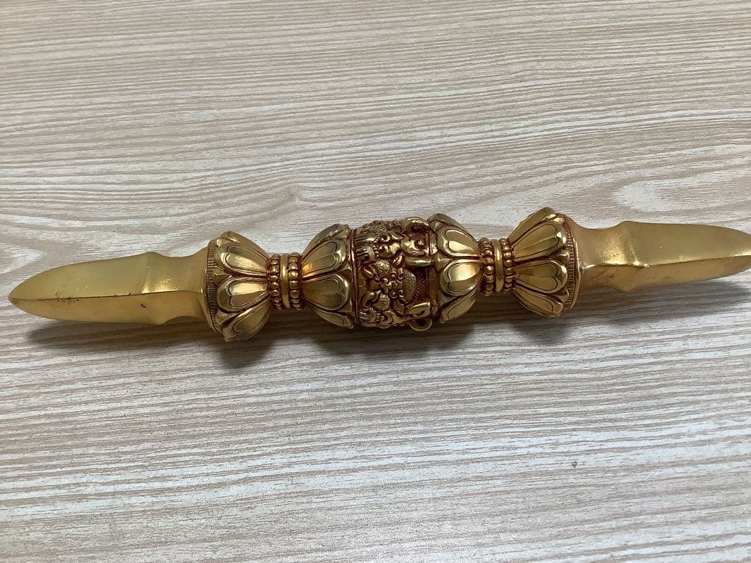 SALE《 新品 》 24金張　独鈷杵　鬼面　法具　特大　約24.5センチ　57