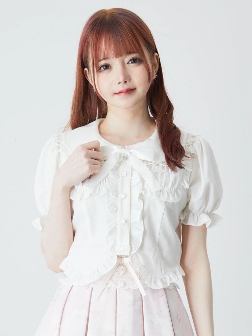 Ank Rouge アンクルージュ 星座のブラウス ホワイト 星座のブラウス - Ank Rouge(アンクルージュ)のシャツ・ブラウス