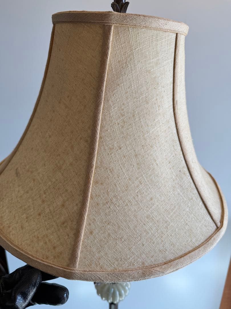 イタリア製 クラシック フロアスタンドランプ 鋳物調×ガラス装飾 151.5cm