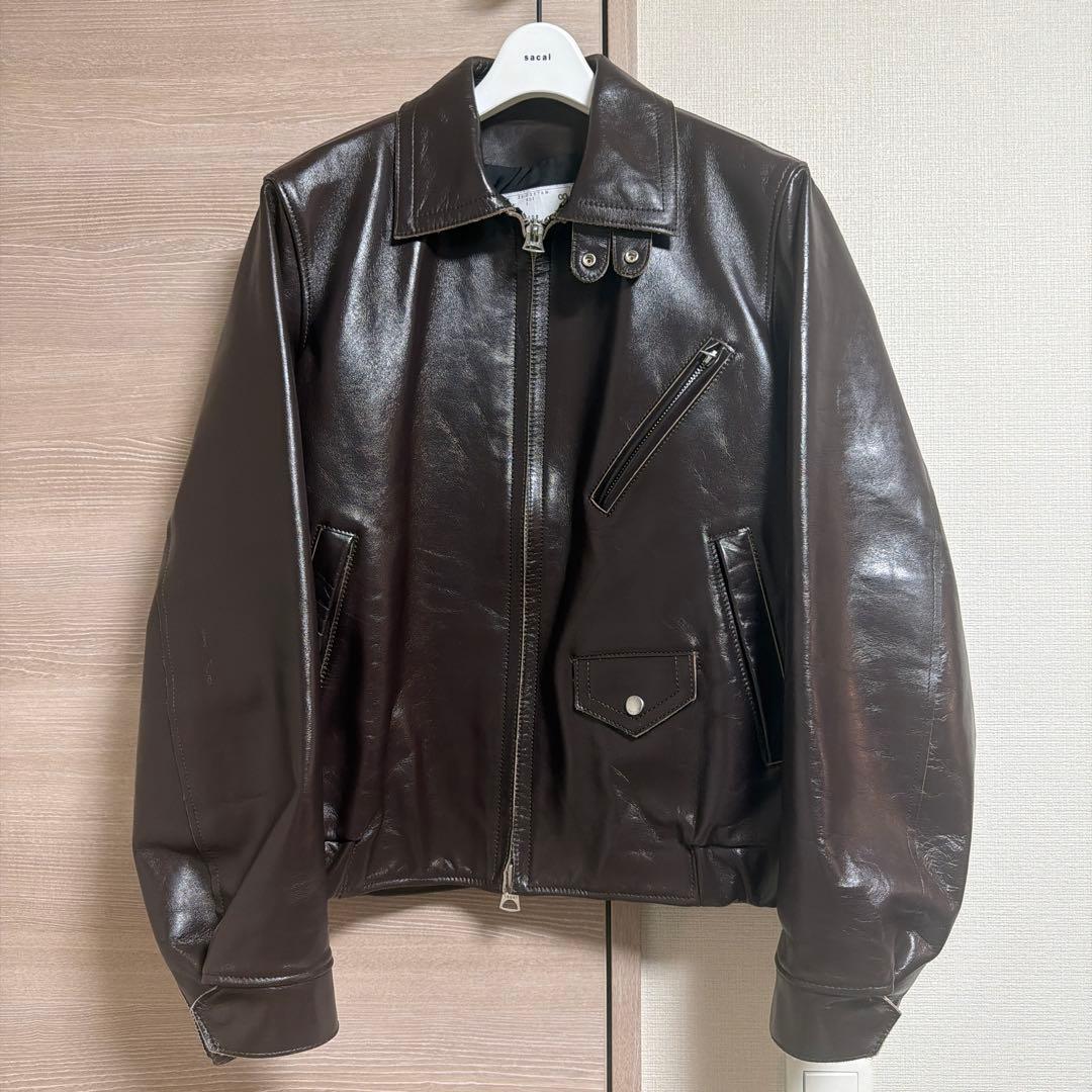25SS Sacai Leather Jacket 1 限定カラー ブラウン - メルカリ