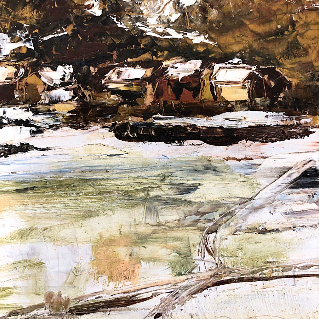 【山陰の風景】 ♦ 森下小枝子 ガラス絵 作家:初期作品 油絵 F4号