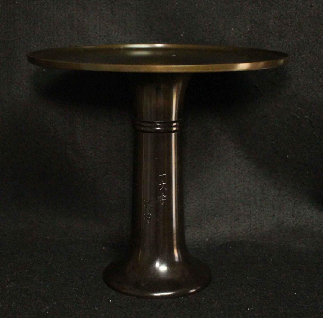 メ*1様 銅花器 池坊 一文字 唐銅 華道 銅器 花生 花瓶 薄端