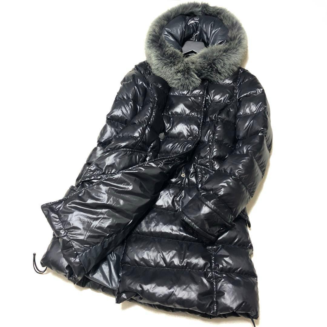 極美品 デュベティカ エフィラ ダウンコート フォックスファー 黒 40