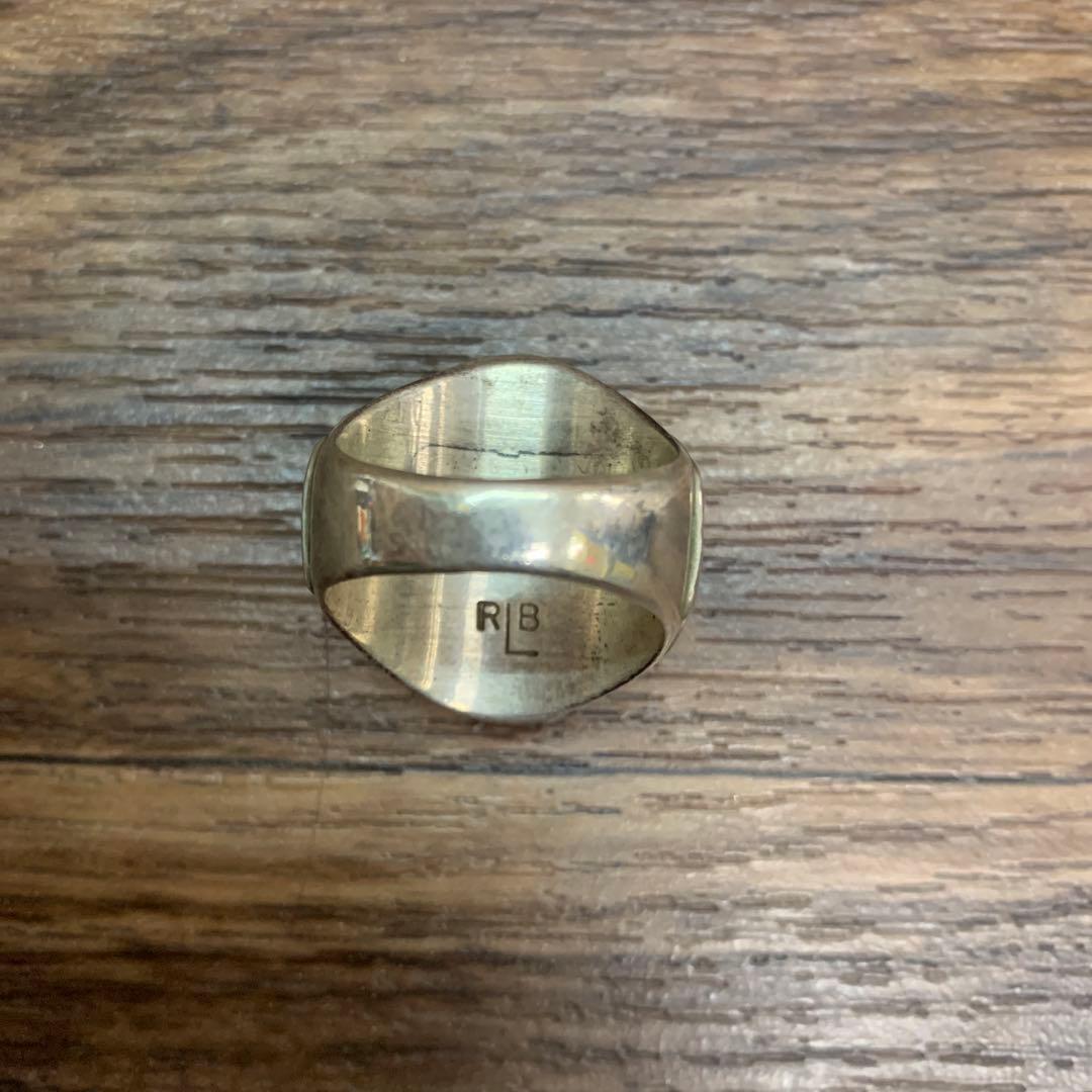 中古 インディアンジュエリー シルバーリング RLB刻印 27号 ターコイズ