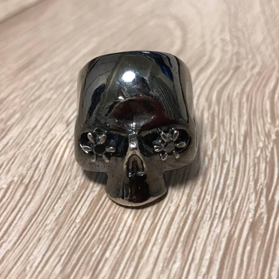 ナンバーナイン スカルリング ブラックダイヤモンド 19号 ドクロ