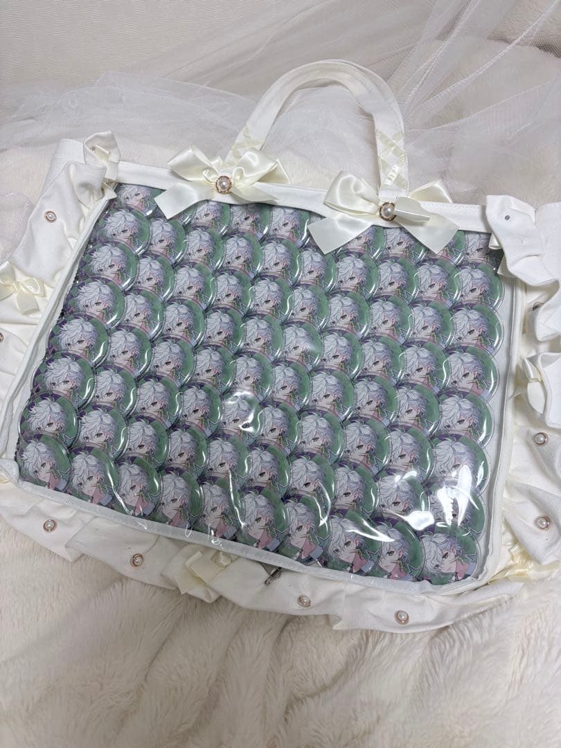 叢雲カゲツ icolor 缶バッジ A3 痛バ ザッカマート 缶バッジカバー付き A3フリルデザイン痛バッグ用トートバッグ5周年ver | ザッカマート