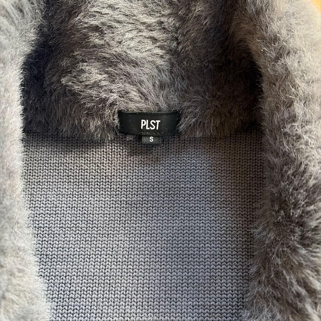 PLST フェザーヤーンニットコート グレー S - メルカリ