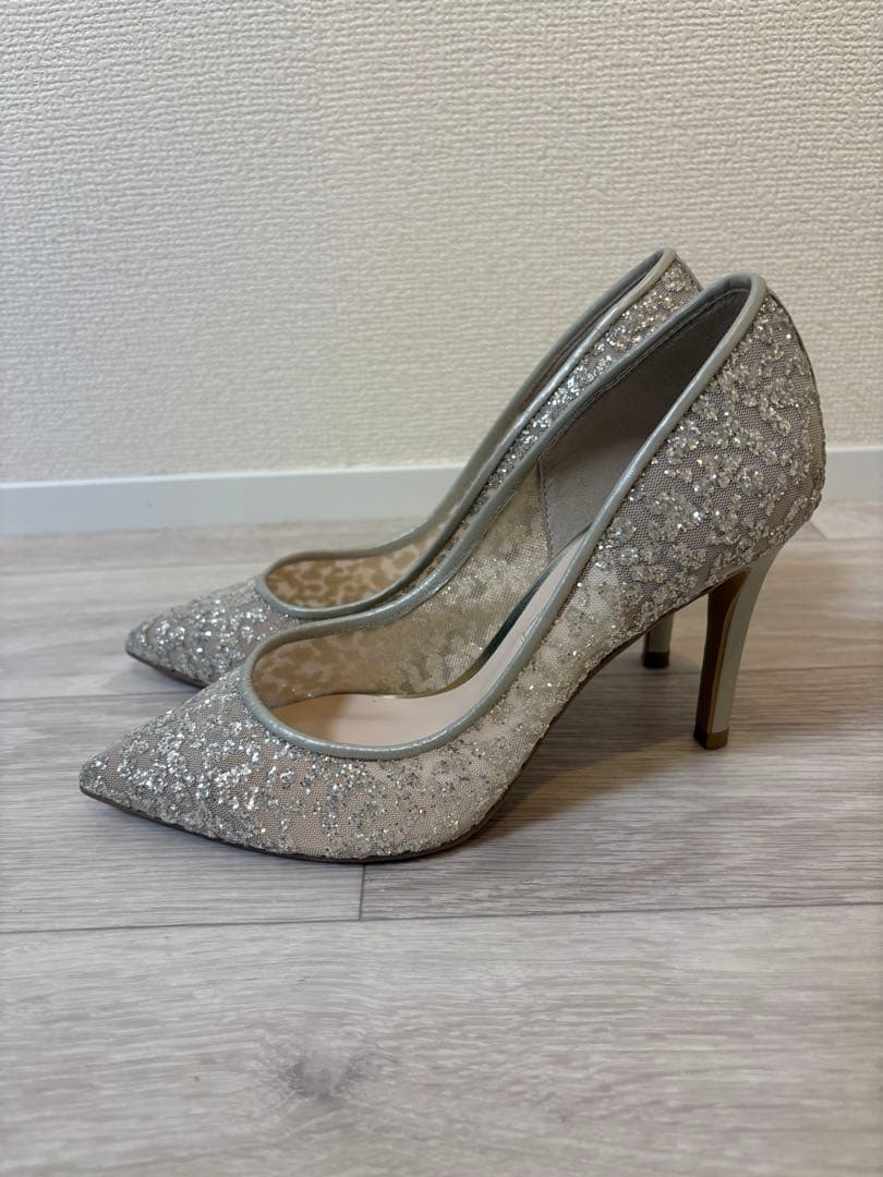 ダイアナ　ラメチュールパンプス　9cmヒール　22.5cm ブライダル