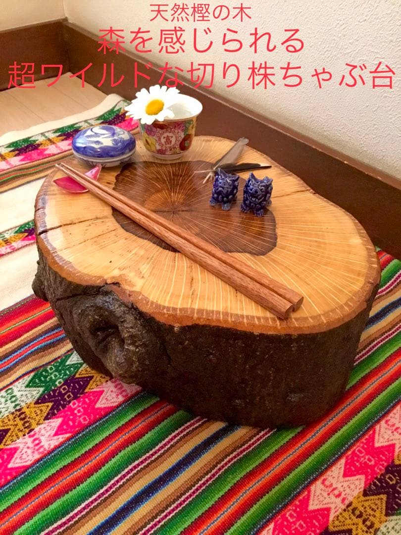 超絶ワイルド！天然樫の木で作成【森を感じられる大きい切り株ちゃぶ台】ミニテーブル 楽天市場】【送料無料/日本製】モリちゃぶ台 国産杉集成材 天然木 ロー