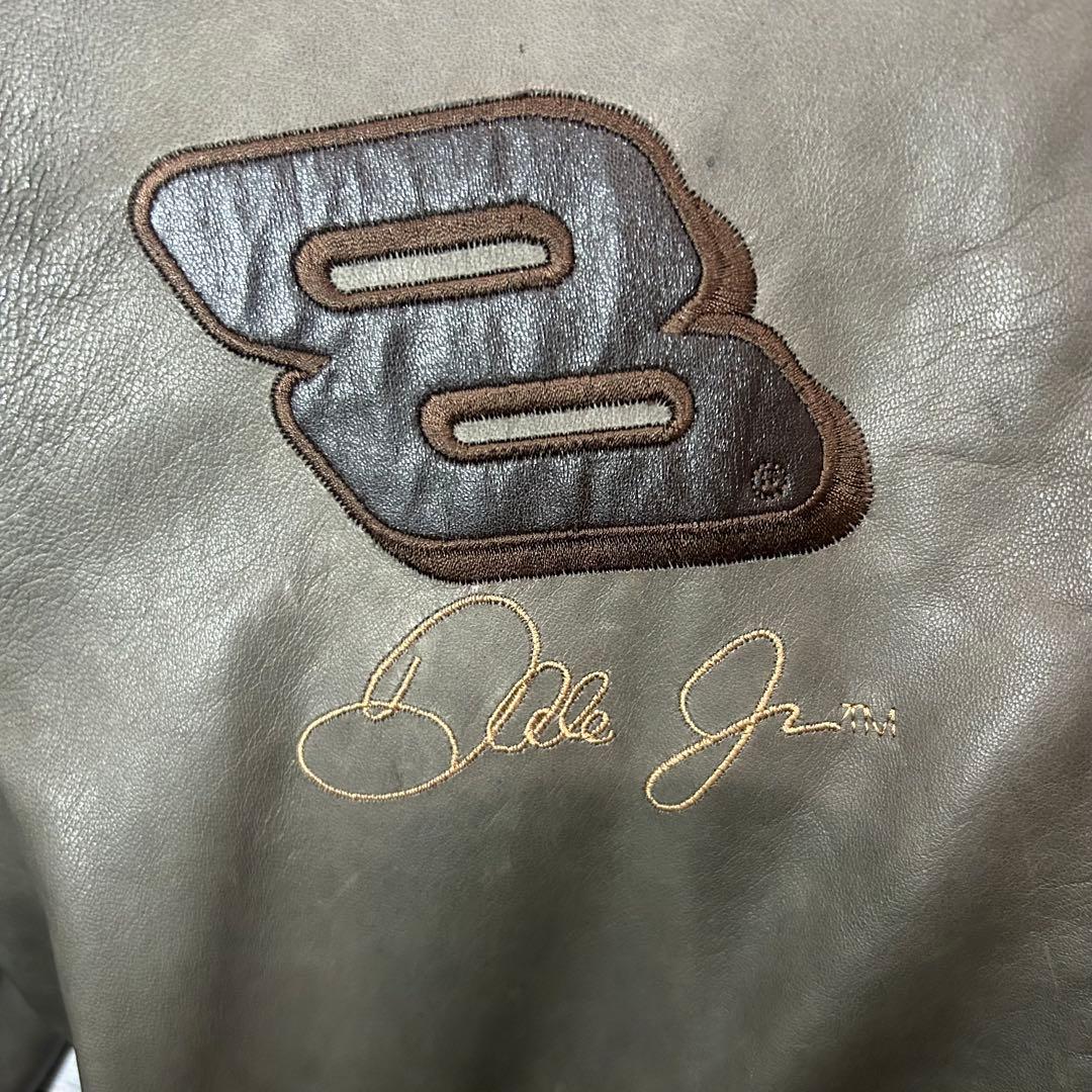 豪華刺繍】NASCAR レザー シングルライダースジャケット 両面刺繍