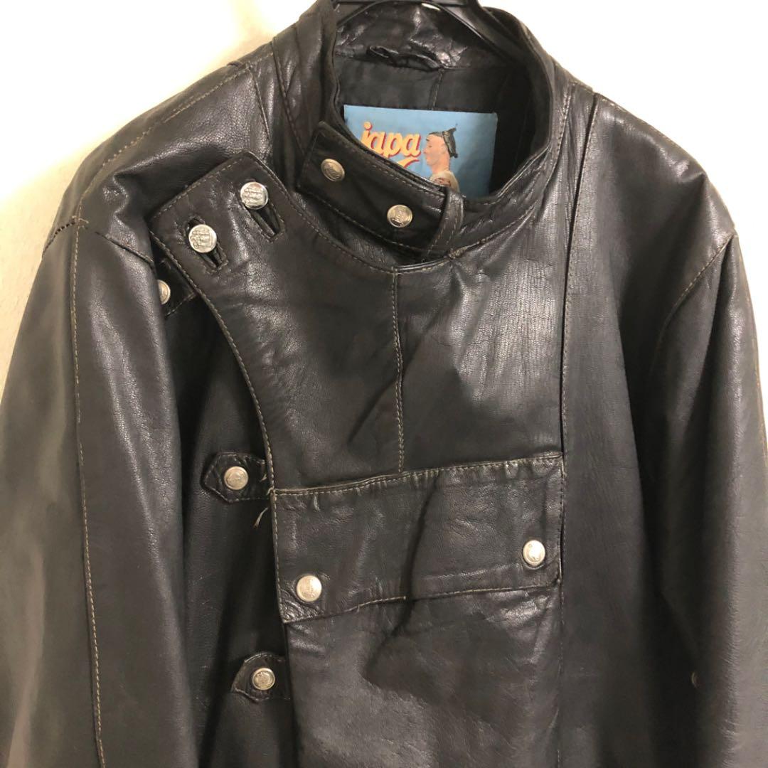 フランス製 レザーモーターサイクルジャケット ビンテージ
